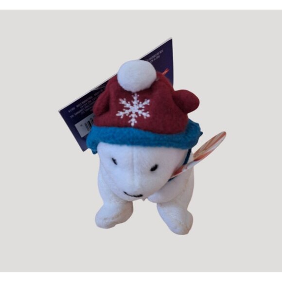 Hallmark Northpole Christmas Tree Ornament Plush Bear Candy Cane - Picture 2 of 8